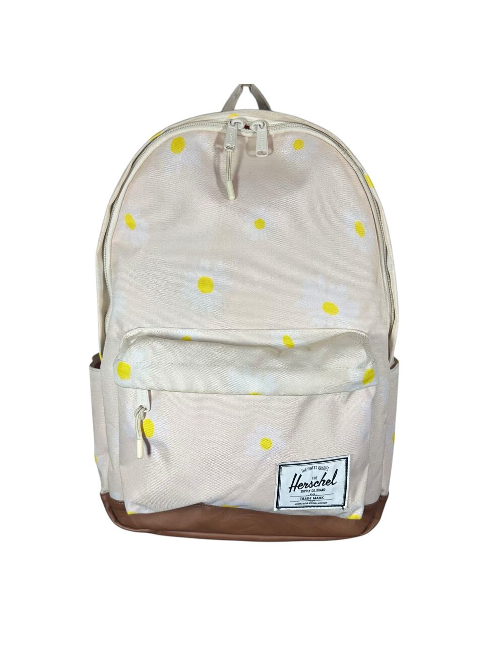 HERSCHEL SUPPLY CO. CLASSIC XL BIRCH DAISY/TAN LEATHER BACKPACK 30L
